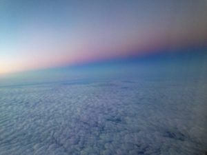 Pink and blue sunrise appropriately during Pregnancy and Infant Loss Awareness month. Spotted on a flight back from saying goodbye to my chosen grandpa. 